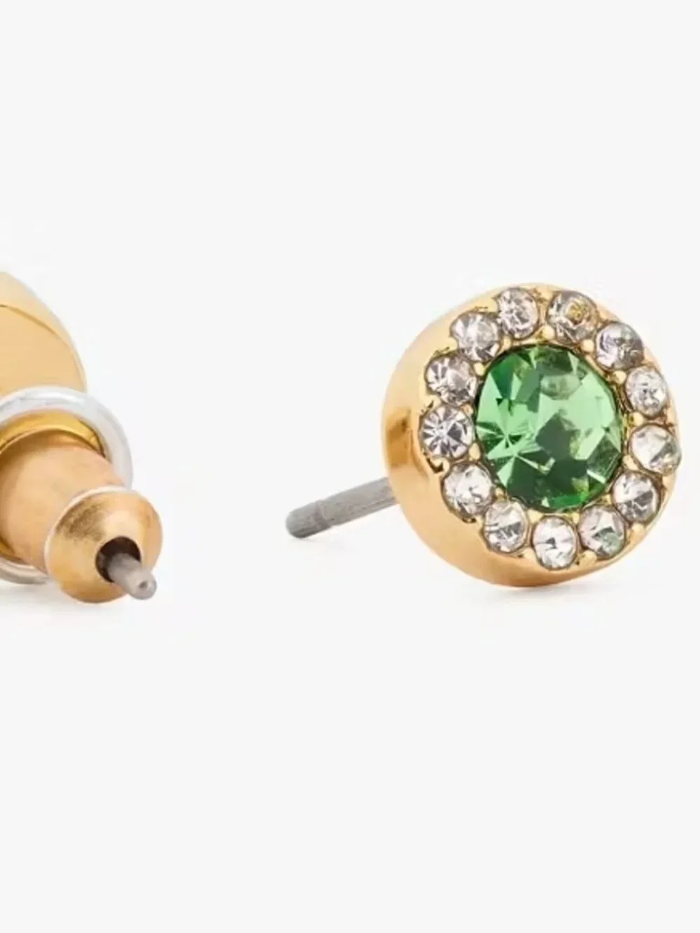 kate spade Peridot Green You're A Gem Pave Halo Studs/NWT